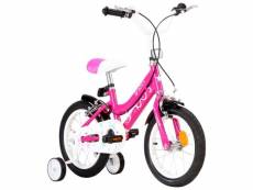Vidaxl vélo pour enfants 14 pouces noir et rose 92180