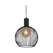 Wire - Suspension - 1 lumière - ø 30 cm - Noir - Moderne, Design - éclairage intérieur - Salon i Chambre i Cuisine i Salle à manger - Noir - Qazqa
