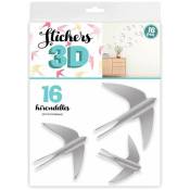 16 Adhésifs décoratifs 3D Hirondelles