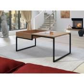 Bestmobilier - Tim - table basse - bois et métal noir - 105 cm - style industriel - bois - Bois