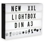 B.k.licht - Light Box led, boîte lumineuse, format A3, avec 120 lettres, symboles et émoticônes noirs, alimentation par câble usb ou par piles, idée