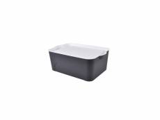 Box avec couvercle en plastique - 16l - noir et blanc - l 40 x l 27 x h 15 cm