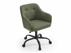 Chaise de bureau, fauteuil ergonomique, siège pivotant, réglable en hauteur, capacité de charge 110 kg, cadre en acier, tissu en coton-lin respirant,