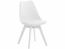 Chaise de salle à manger / cuisine linares , blanc / blanc/plastique