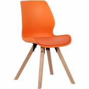 Chaise de salle à manger Luna avec pieds en bois orange