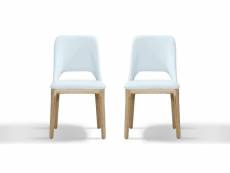 Chaise design mandy - blanc - lot de 2