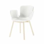 Chaise Juli Plastic / 4 pieds bois - Cappellini blanc en plastique