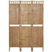 Cloison de séparation 3 panneaux Bambou 120x180 cm The Living Store Brun