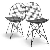Copenaghen - Ensemble de 2 chaises en métal au design