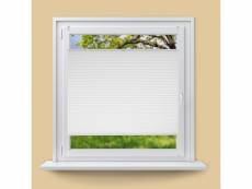 Ecd germany stores plissés 55 x 100 cm blanc avec klemmfix sans perçage pour fenêtres protection solaire rideau faciles à fixer + matériau de montage
