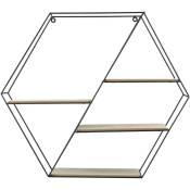 [en.casa] - tagère suspendue du salon Hexagonal Office Chamber Metal Frame 4 étagères