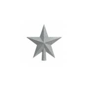 estrella plateada para arbol de navidad 19x4,2x19cm