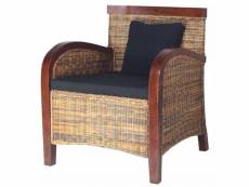 Fauteuil chaise siège lounge design club sofa salon rotin tissé à la main marron helloshop26 1102077par3