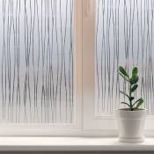 Fensterfolie - Vertikal Gestreift - 60 x 200 cm - Selbshaftend Blickdicht Sichtschutzfolie für Fenster - Folie Fenster Sichtschutz - Vertikale