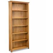 Helloshop26 - tagère armoire meuble design bibliothèque 180 cm bois de chêne massif - Beige