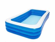 Hombuy piscine gonflable de luxe pour enfant et famille - bleu - 3 boudins - 305x183x56 cm