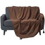 Homescapes - Jeté de lit ou de canapé - Rajput - Chocolat - 255 x 360 cm - Chocolat