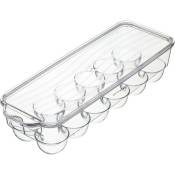 Kitchencraft - Porte-œufs en plastique avec couvercle, 32.5 x 11.5 cm (13 x 4.5) - Transparent