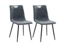 Lot de 2 chaises de salle à manger cuisine design moderne synthétique noir cds020837