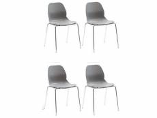 Lot de 4 chaises shell metal design gris 20100881240