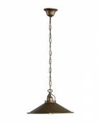 Lustre Lampe à suspension laiton bruni cône 35 cm