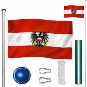 Mât avec drapeau réglable en hauteur - mât, porte drapeau, support drapeau - Autriche