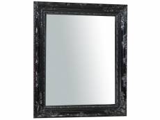 Miroir à accrocher - mur - finition verticale / horizontale noire (noir, l64xp4xh74 cm)