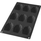 Moule gourmet 9 madeleines - silicone, noir