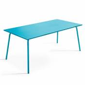 Oviala - Table de jardin rectangulaire en métal bleu