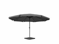 Parasol meran pro, gastronomie, parasol pour marché avec volantsø 5m polyester/alu 28 kg~anthracite avec socle