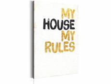 Paris prix - tableau imprimé "ma maison : my house, my rules" 60 x 90 cm