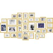Set de 30 Cadres Photos Emotion pour décoration Murale pour Chambre Salon Bureau Maison Or - Bomoe