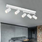 Spot de plafond, blanc Spot de plafond, blanc, spot 5 flammes, flexible, spots flexibles, métal scandinave, 5x douilles GU10, LxPxH 70x35x17cm