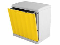 Stefanplast Ecospace Boîte de rangement rectangulaire, plastique, 20 litres, jaune/gris