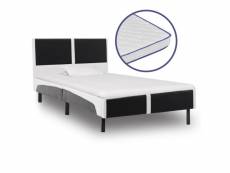 Superbe lits et accessoires ensemble bagdad lit et matelas mousse à mémoire de forme similicuir 90x200 cm