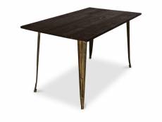 Table à manger rectangulaire - industrielle - bois - tawny bronze métallisé