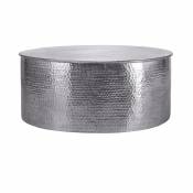 Table basse, Ø 76x32 cm, argent, en alliage d'aluminium