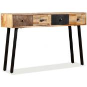 Table de console en bois avec 4 tiroirs avec différents