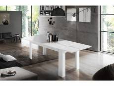 Table de salle à manger extensible, made in italy, table moderne avec rallonges, console extensible, 160 - 210x90h75 cm, couleur blanc brillant 805277