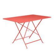Table pliante Bistro / 117 x 77 cm - 6 personnes - Trou parasol - Fermob orange en métal