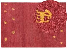 Tapis gabbeh en laine 160 x 230 cm rouge yarali 385049