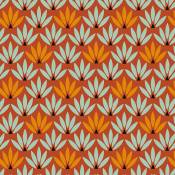 Tissu imprimé fleurs stylisées - Terracotta - 1,4