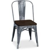 Tolix Style - Chaise de salle à manger - Design Industriel - Bois et Acier - Stylix Industriel - Bois, Acier - Industriel