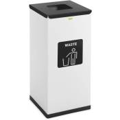 Ulsonix - Poubelle de recyclage- 60 l - blanc - labellisée ordures ménagères Poubelle tri sélectif Bac de tri sélectif