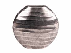 Vase ovale vague en fonte argent 20 cm