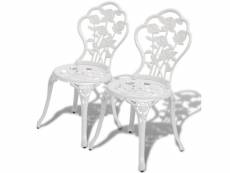 Vidaxl chaise de bistro 2 pcs blanc 41x49x81,5 cm aluminium 43176