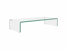 Vidaxl meuble tv | pour moniteur 70 x 30 x 13 cm verre transparent 244128