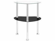 Vidaxl table 2 niveaux transparent et noir 38x38x50 cm verre trempé 322786