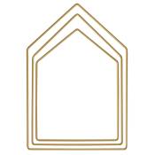 3 Anneaux en métal maison doré - 20, 25 et 30 cm