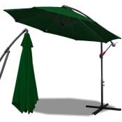 3m parasol UV40+ rotatif jardin parasol manivelle parasol aluminium.Vert - Vert - Tolletour